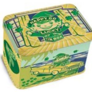 BLUE Q: Rare / Discontinued HAPPY GO LUCKY Jr. Treasure Metal Box Tin
